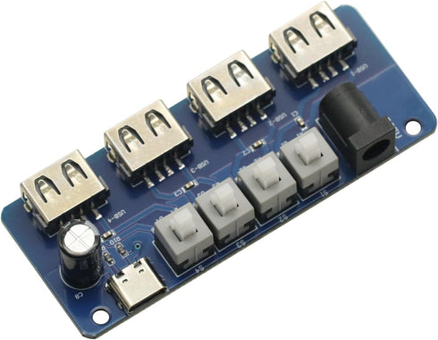 GODIYMODULES Power Expansion Module Button Control 5V Power Supply 4-Way USB Distribution Board