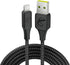 Black InstantConnect USB-A to Lightning Charging Cable for iPhone and iPad - Durable and Fast Charging.