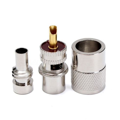 PL259 Solder Connector Plug with Reducer for RG8X Coaxial Coax Cable, 10 Pack