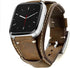 Compatible with Fitbit Versa 2 Bands, Genuine Leather Cuff Bracelet Replacement Strap for Men Women (Coffee)