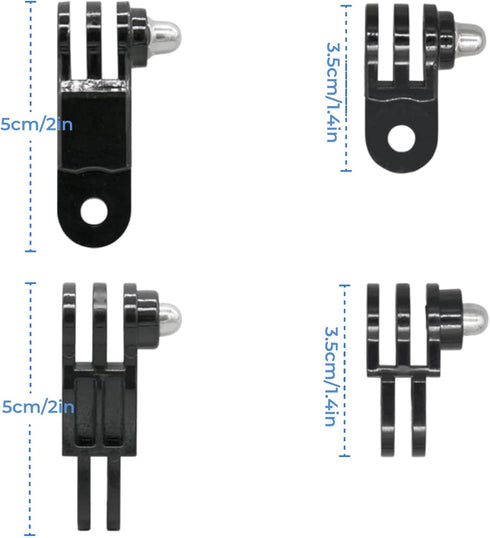 3-Way Adjustable Extension Pivot Arm Adapter Mount Kit for Action Cameras, Long and Short, Straight Joints