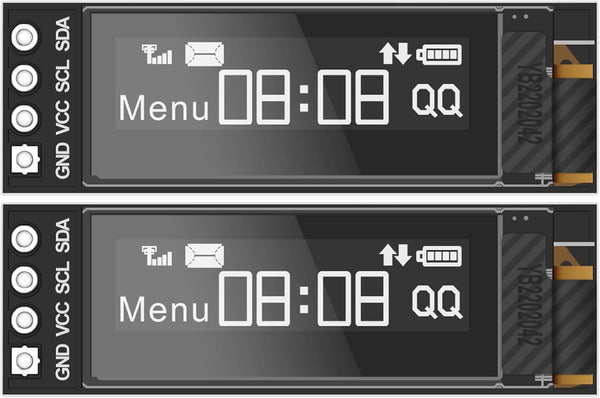 MakerFocus 2pcs 0.91 Inch I2C IIC OLED Display Module 128 x 32 Pixel