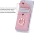 Cell Phone Card Holder RFID Ring Stand Stick on Wallet for Back of Phone, iPhone, Android, All Smartphones - Pink