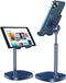LISEN Cell Phone Stand, Adjustable Stable Holder for Desk, Sturdy Aluminum Metal (Blue)