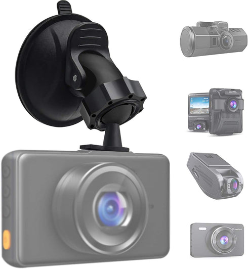 Dash Cam Suction Mount with 15+ Swivel Ball Adapters for Rexing V1, UGSHD, Falcon F170, and Most Dash Cameras