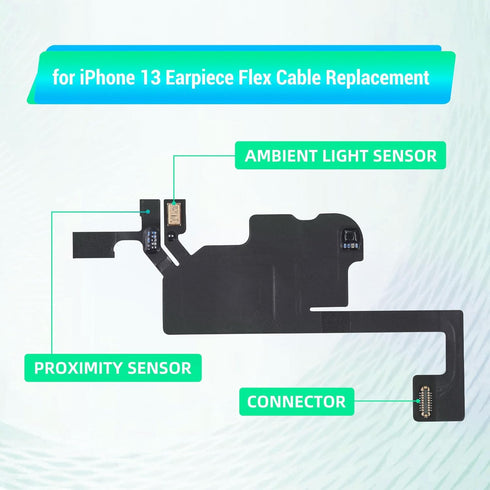 for iPhone 13 OEM Ear Speaker Flex Cable Replacement Earpiece Connector Fix Proximity Sensor Part with Assemble Mic Repair Tools Kit with Screwdriver for iPhone13 A2631 A2633 A2634 A2635 A2482
