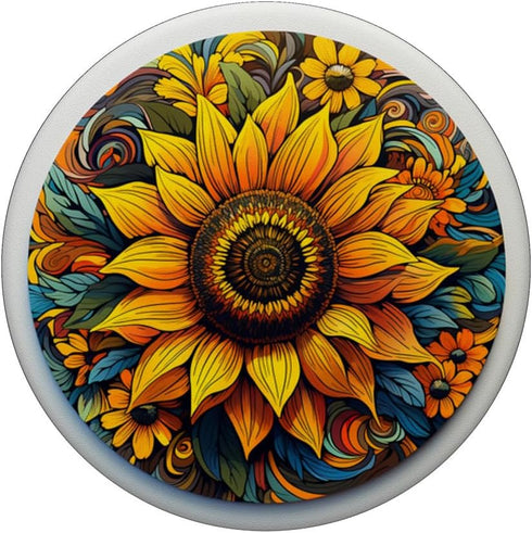 Mandala Geometric Watercolor Sunflower Pattern | Floral Women PopSockets Standard PopGrip