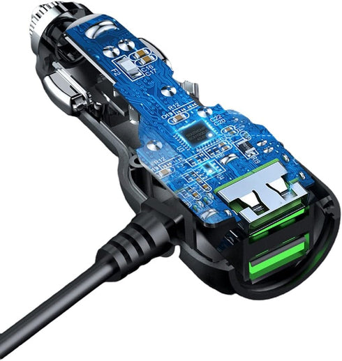 Dash Cam Charger Cable, 11.5FT Mini USB for 12V-24V Cars & Trucks, 3-in-1 Charging for Dash Cam, GPS Navigator, Mobile