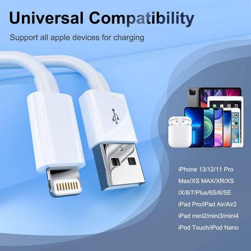 iPhone Charger 6 Feet Apple MFi Certified, Lightning Cable 6FT Fast Charging Cord Compatible with iPhone 14 13 12 11