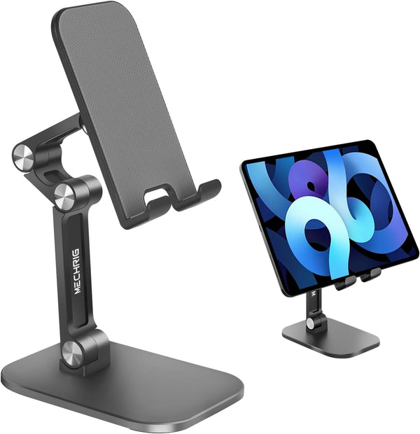 Mechrig Foldable Phone Stand for Desk - Adjustable Height & Angle Cell Phone