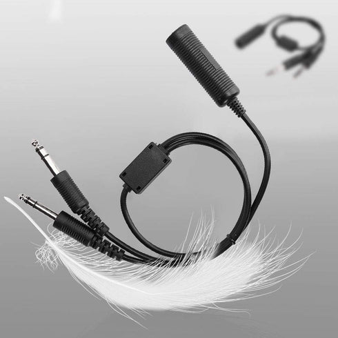 Headset Adapter Cable - U174 Helicopter to General Aviation Headset Adapter with Dual GA Plugs