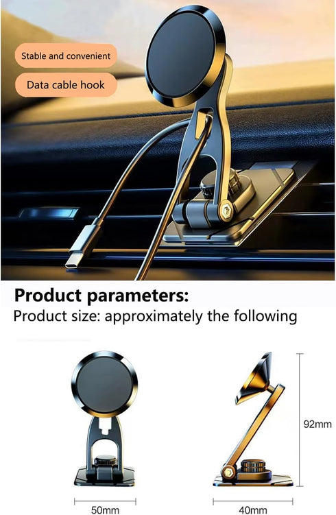 MQAPZLS 360 Car Phone Holde, Magnetic Phone Mount for Car, Dashboard Car Phone Mount Compatible with Smartphones Such