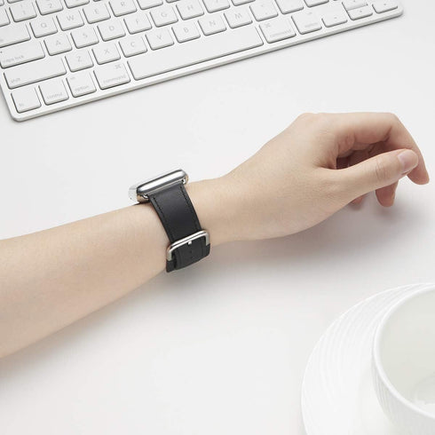 POWER PRIMACY Leather Bands Compatible with Apple Watch, 38mm 40mm 41mm 42mm Series 10, Genuine Leather Strap
