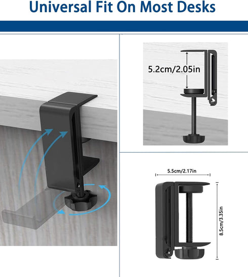 Weiyichuang Adjustable Headphone Stand, Foldable Hanger, Desk Hook for Headphones