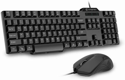 Gofreetech Wired Keyboard and Mouse Combo, Full-Size USB Plug-and-Play Optical Mouse for Desktop and Laptop