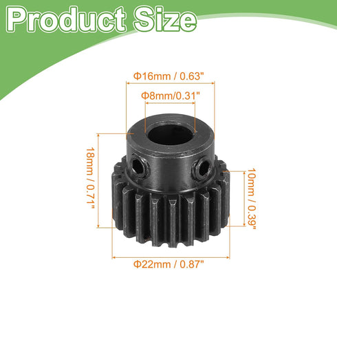 1Pcs 1M 20T 8mm MECCANIXITY Steel Motor Pinion Gears, RC Motor Gears Fits Shaft Bore for RC Vehicles Truck Drift Remote