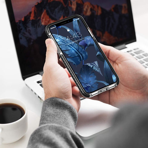 MATEPROX Clear Thin Slim Case for iPhone XR - Anti-Yellow, Anti-Slippery, Shockproof Bumper (Black)