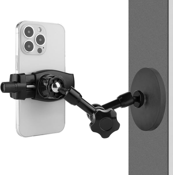 Magnetic Phone Holder, Heavy Duty Mount for Truck/Tractor/Forklift, Fits 3.5~7.5" Smartphones, 360° Adjustable Arm