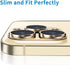 Gold Camera Lens Protector for iPhone 13 Pro & Pro Max - Anti-Scratch Tempered Glass, Shockproof Full Protection.
