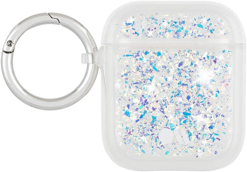 Case-Mate Soft Silicone Protective AirPod Case Cover with Keychain Ring, Compatible with AirPods Series 1 & 2, Twinkle