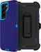 Samsung Galaxy S22 Case with Belt Clip Holster, 2X Screen Protector, Military Grade Heavy Duty Shockproof Cover (Blue)