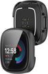 FitTurn 6 Pack Screen Protector Case for Fitbit Versa 4/Sense 2 with HD Tempered Glass Cover for Full Coverage