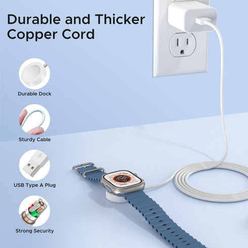 2Pack Upgraded Apple Watch Charger, Magnetic Wireless iWatch Fast Charging Cordless Cable 3.3FT