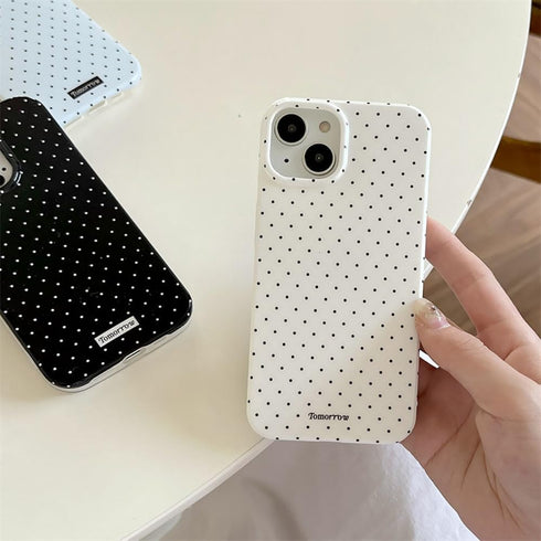 inewateri 13/iPhone 14 13/14-White Compatible with iPhone Case with Cute Fashion Polka Dot Aesthetics Design Simple