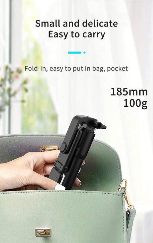 PINHEN 360 3 1 Selfie Stick Tripod with Light, Extendable Rotation Tripod Stand with Detachable Wireless Remote