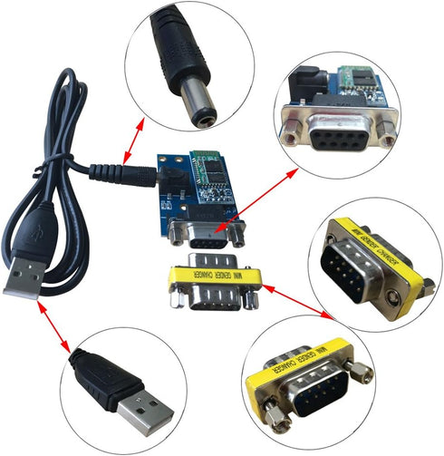 DSD TECH SH-B23A Bluetooth 2.0 to RS232 Serial Adapter with DB9 Converter
