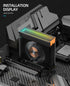 M.2 2280 ARGB Hard Drive Heatsink PWM Dual Fan, SSD Cooling with Thermal Pad, 5V 3Pin Addressable RGB Sync