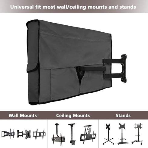ULTCOVER Waterproof Outdoor TV Cover for 46-49 inch Flat Screen Televisions with Mounts and Stands, Black