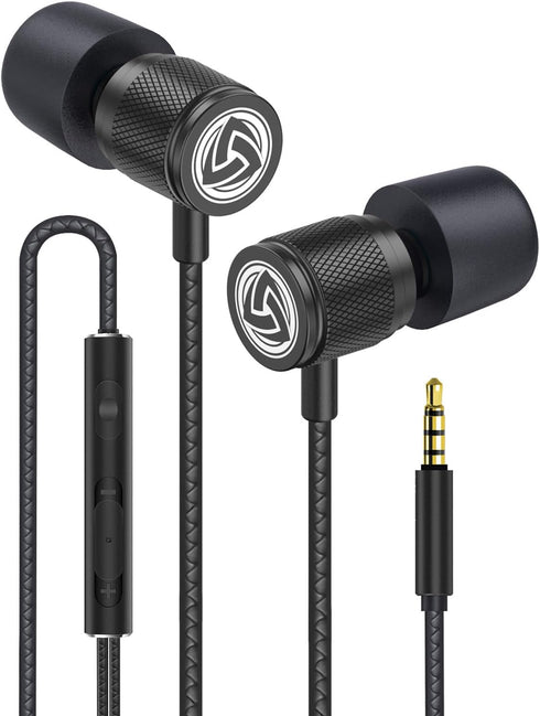 LUDOS Ultra Wired Earbuds - Noise Isolating, Microphone, Memory Foam, 5-Year Warranty, Perfect for iPhone, Samsung,