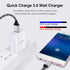Quick Charge 3.0 Fast Charger Block for Samsung Galaxy S24 Ultra S23 FE S22 S21 S20 S10e S9 A15 A25 A54 A14 A03s A10e A11 A21 A20 A51, Moto G Power, Type C Power Adapter Fast Charging Charger Cable