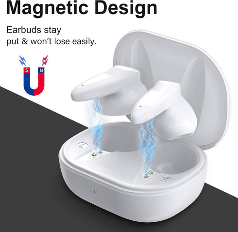 Wireless Earbuds, Bluetooth Headset Mini in-Ear Headphone, Noise Canceling Deep Bass Earphone for iPhone 15/13 Pro Max,