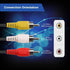 SatelliteSale 3 Male to 3 Male RCA Audio Video AV Composite Cable, Universal Wire PVC Black Cord, 3 feet