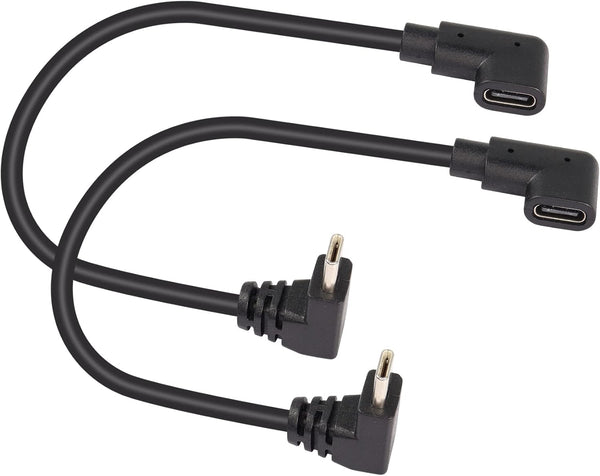 GINTOOYUN USB C Extension Cable, Type C Extender Cord, Up Angle 90 Degree Male to Right Angle 90 Degree Female USB C