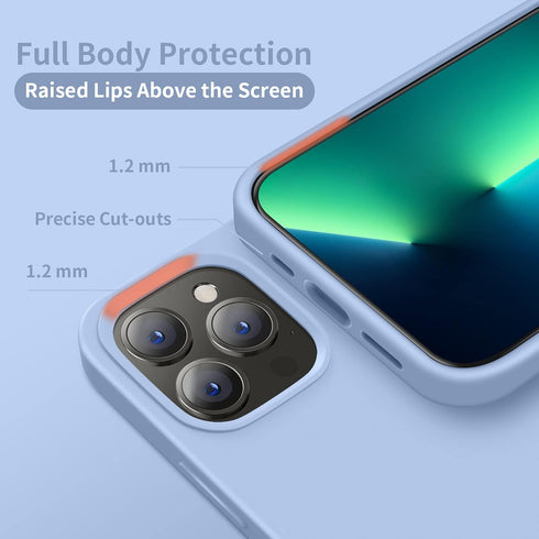 Cordking iPhone 13 Pro Max Case, Silicone Ultra Slim Shockproof Protective Phone Case, Light Blue