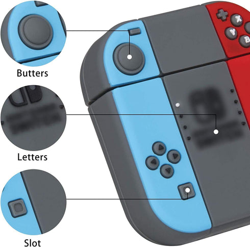 Switch Case for Airpods - Durable Silicone Cute Game Controller Design for Airpods 2/1 Charging Case