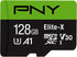 PNY 128GB Elite-X Class 10 U3 V30 microSDXC Flash Memory Card - 100MB/s, Class 10, U3, V30, A1, 4K UHD, Full HD, UHS-I,