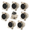 XLR Female Jack 3 Pin Panel Mount, 8 Pcs Audio Speaker Microphone Connector with Silver Metal Housing