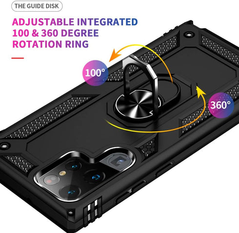 Androgate for Samsung S22 Ultra Case, Military-Grade Ring Holder Kickstand, 15ft Drop Tested Shockproof Cover