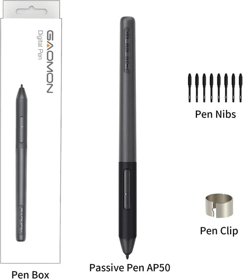 GAOMON AP50 8192 PD1161/PD1561 /PD156 ArtPaint Battery-Free Stylus with Levels Pen Pressure Only for Pro Pen Display
