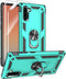 Samsung Galaxy Note 10 Case with HD Screen Protectors, Military-Grade Metal Ring Holder, Shockproof Cover Green