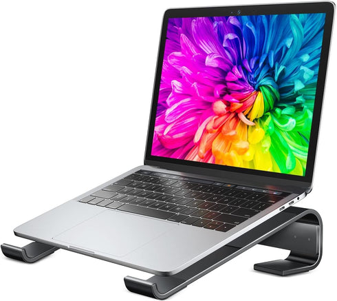 Soqool Laptop Stand for Desk, Ergonomic Detachable Laptop Riser, Aluminum MacBook Stand, Compatible