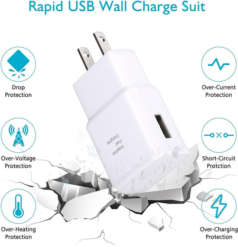 Type C Charger, USB C Android Phone Wall Charger Block & 6.6ft Fast Charging Cable for Samsung Galaxy S22/S22+/S22
