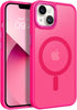 BENTOBEN Hot Pink Magnetic Case for iPhone 13/14 - Slim, Shockproof, Translucent Matte, Compatible with MagSafe.
