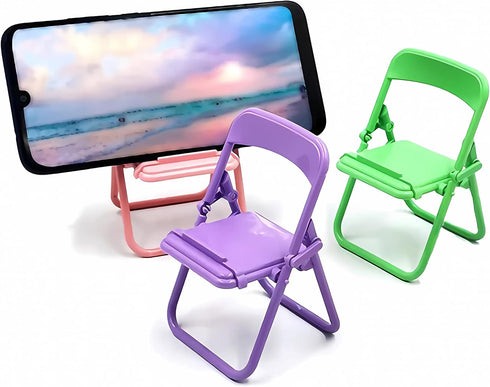 Cute Chair Cell Phone Stand for Desk, 3PCS Funny Holder Compatible with Smartphone/Phone/Pad/Tablet/E-Readers