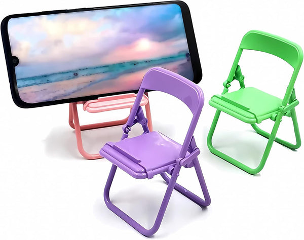 Cute Chair Cell Phone Stand for Desk, 3PCS Funny Holder Compatible with Smartphone/Phone/Pad/Tablet/E-Readers