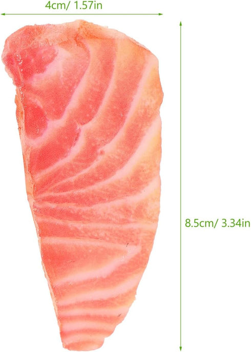Abaodam Simulated Salmon Slices/Pieces as Photography Props Artificial Model Lifelike Fish Decoration for Restaurant